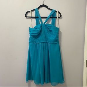 David’s bridal Tiffany blue chiffon bridesmaid dress size 14